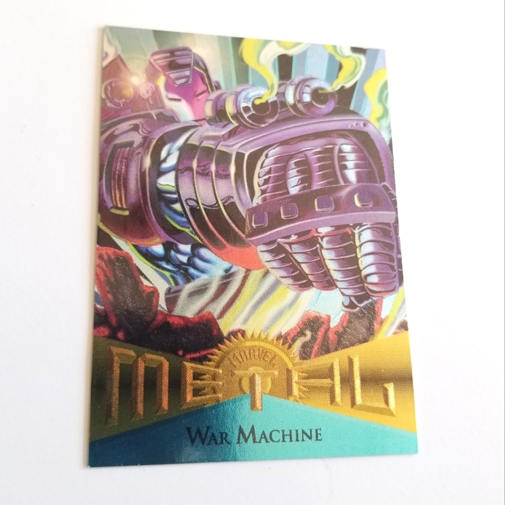 Vintage Marvel Metal trading card from 1995War Machine card #27